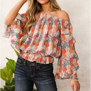 Willow & Root Patchwork Ruffle Top